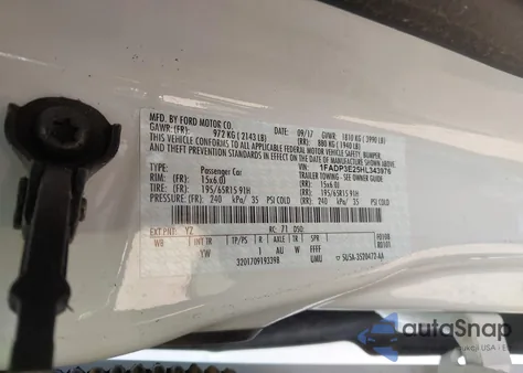 2017 Ford Focus S from USA, damaged, VIN 1FADP3E25HL343976